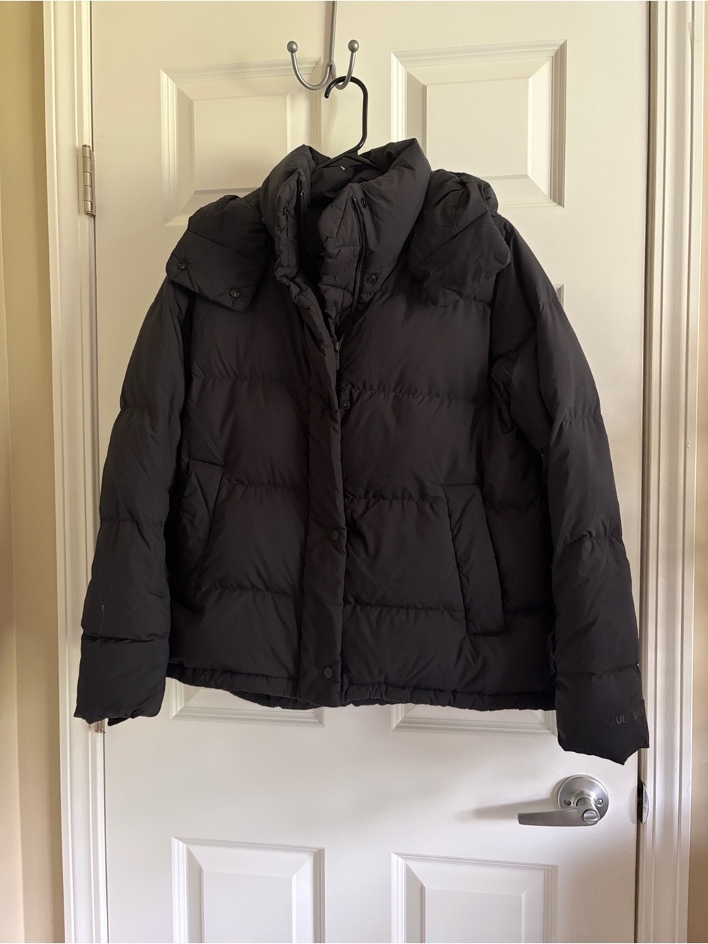 lululemon Woman’s Black Puffer Jacket with removable hood
